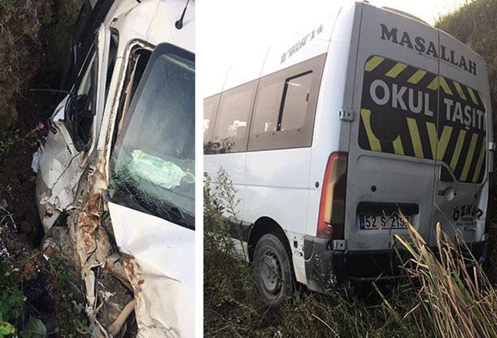 Okul servisi şarampole yuvarlandı: 5'i öğrenci, 6 yaralı