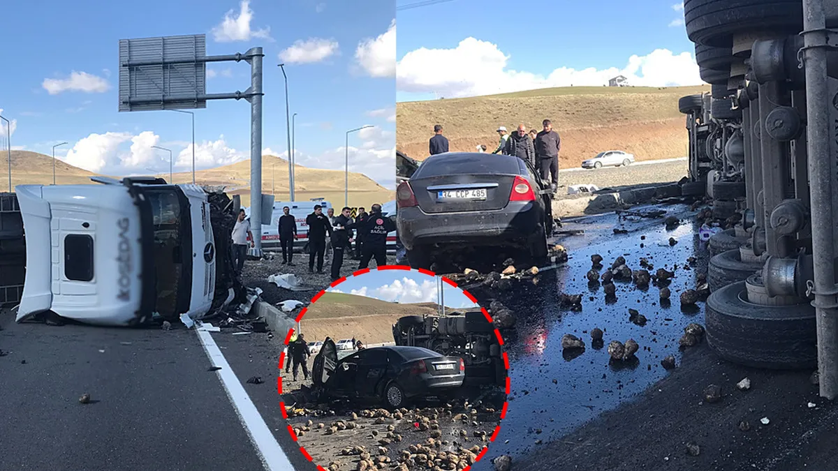 SON DAKİKA! Ağrı'da katliam gibi kaza! Pancar yüklü TIR'ın altında kalan otomobilde 4 kişi hayatını kaybetti