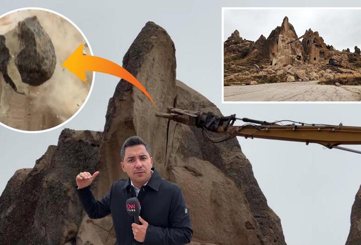 Çalışmalar sadece CNN TÜRK'te: 3 kişinin öldüğü peribacası tamamen yıkılıyor